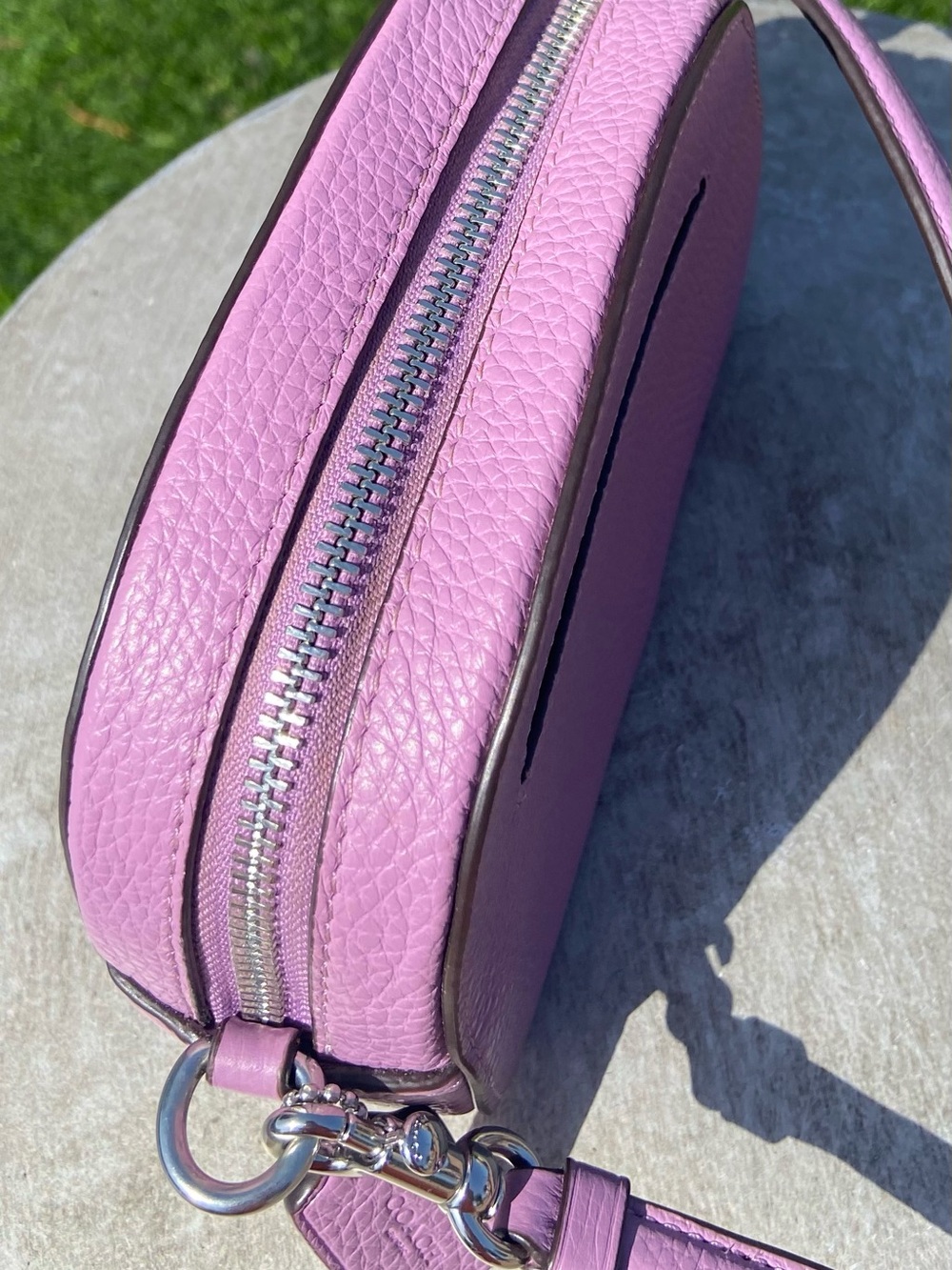 Coach Lilac Pebble Leather Dome Crossbody Bag - Picture 4 of 5